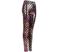 MHIM Leggings slim fit sport yoga gym festival écailles de poisson sirène, Multicolore, taille unique