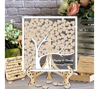 MHJUFGD Livre D'Or Personnalisé Pour Mariage Nom Et Date Livre D'Or En Forme De Arbre Pour Décoration De Mariage Rustique Fête D'Anniversaire(style 9)