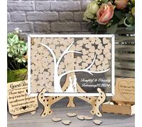 MHJUFGD Livre D'Or Personnalisé Pour Mariage Nom Et Date Livre D'Or En Forme De Arbre Pour Décoration De Mariage Rustique Fête D'Anniversaire(style 11)