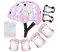 MHJY Casque Velo Enfant Casque Protection Trotinette Filles et Garçons Licorne Genouillères et Coudières Réglables Équipement de Protection pour Roller Scooter Skateboard Moto 3-8 Ans