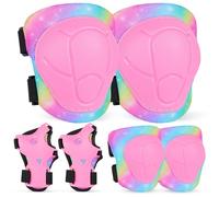 MHJY Genouillère Enfant Protection Roller Velo Fille Coudières Protège-Poignets Garçons Protege Genoux 7 en 1 pour Velo Skateboard Trotinette Patinage 3-8 Ans