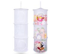 MHJY Hamac de rangement pour jouets animaux souffrés, 2 pièces, filet en maille à suspendre, pliable, grande unité de rangement pour jouets en peluche douce, paniers à vêtements, étagères pour chambre