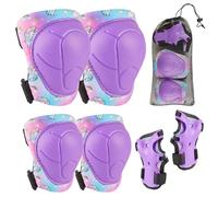 MHJY Protection Roller Enfant Fille Genouillère Coudières Protège-Poignets Garçons Protege Genoux Equipement de Protectio pour Velo Skateboard Trotinette Patinage 3-8 Ans