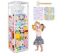 MHJY Rangement Peluches Enfant Grand Format - Cage à Peluches avec Élastiques, Organiseur Jouets en Forme de Zoo pour Chambre d’Enfant, Salle de Jeux, Crèche - Facile à Monter