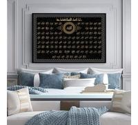 MHLCMG Arabe Coran Calligraphie Affiche Abstrait Islam Toile Tableau Art Peintures Decoration Murale pour Salon Chambre Tableau Decoration, sans Cadre (50X70CM)