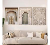 MHLCMG Architecture Islamique Mosquée Beige Affiche Toile Tableau Art Peintures sans Cadre Decoration Murale pour Salon Chambre Tableau Decoration (3X20X30CM)