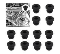 MHMondawn Lot de 12 Supports de casseroles, en Caoutchouc, antirouille, compatibles avec tiges de 5 mm, pour poêles de Camping-Car Dometic, Smev et Thetford, Noir