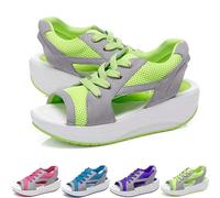 MHNFGDSE Sandales Orthopediques Femme été Plateforme Sandales Confortables pour Femmes Sandales Muffins à Lacets DéCoupéEs à EmpièCements ContrastéS Sandales à Bout Ouvert D'éTé,A,39 EU