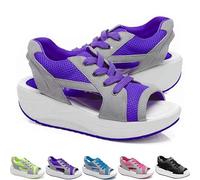 MHNFGDSE Sandales Orthopediques Femme été Plateforme Sandales Confortables pour Femmes Sandales Muffins à Lacets DéCoupéEs à EmpièCements ContrastéS Sandales à Bout Ouvert D'éTé,D,37 EU