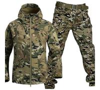 MHNFGDSE Uniforme Tactique Homme Combat Militaire Veste Et Pantalon Militaire Paintball Ensemble ACU De Chasse dans Les Bois Camo Tenue Airsoft Treillis Militaire Hunting Clothing,E,L