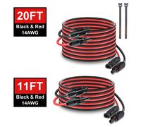 MHPOWOS 3.5/6M câble d'extension de panneau solaire 14AWG Kit de câble d'extension solaire avec connecteurs mâles femelles pour Station d'épolage RV 6M