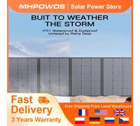 MHPOWOS 400W panneau solaire portable pour centrales électriques sac à main solaire pliable avec béquilles pour générateurs solaires, camping-car, camping 400W Solar panel