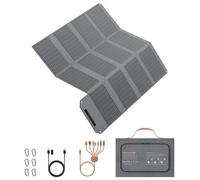 MHPOWOS Panneau solaire portable 120 W 19 V, chargeur solaire pliable avec connecteur solaire 7 en 1, panneau solaire de camping étanche IP65 pour centrale électrique portable, smartphone, PC