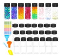 Mhtdet Lot de 29 bouteilles sensorielles vides en plastique transparent avec couvercles, étanches, réutilisables pour travaux manuels sensoriels, salle de ournitures de fête faites à la main