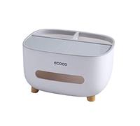 MHTECH Boîte à mouchoirs, boîte à mouchoirs en PVC, boîte Multifonction, Porte-Stylo, Porte-télécommande, Porte-mouchoirs, boîte de Rangement, boîte à mouchoirs cosmétiques (Gris-1)