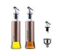 MHTECH Bouteille d'huile,Distributeur d'huile/vinaigre,Bouteille d'huile en Verre en Acier Inoxydable pour la Cuisson,Les grillades (Or rose)