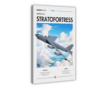 MHTHFD Boeing B-52 Stratofortress - Impression sur toile aéronautique pour chambre à coucher, bureau, chambre, cadeau (60 x 90 cm)