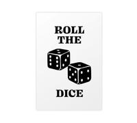MHTHFD Roll The Dice Typographie en noir et blanc Impression sur toile Décoration murale pour salon, chambre à coucher 20 x 30 cm