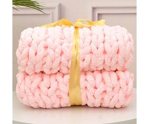 MHUQIA Plaid Tricot Grosse Maille 100x200cm, Plaid Grosse Maille Plaid Tricot Couverture De Canapé en Laine GrossièRe TisséE à La Main Plaid Laine Grosse Maille Plaid