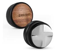 MHW-3BOMBER Distributeur de café expresso 51 mm, outil de distribution avec couvercle en bois, niveleur de café réglable avec antidérapant pour porte-filtres de 51 mm, accessoires expresso T6095L4