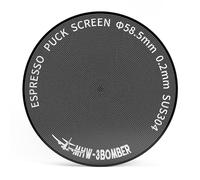 MHW-3BOMBER Écran à expresso 58,5 mm, filtre à café réutilisable ultra fin avec revêtement en titane de 0,2 mm, compatible avec les paniers porte-filtres de 58 mm, accessoire expresso en métal