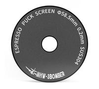 MHW-3BOMBER Écran à expresso 58,5 mm, rondelle d'expresso ultra fine de 0,2 mm avec trou rond, filtre à café réutilisable en métal avec revêtement en titane de 58,5 mm, compatible avec La Marzocco