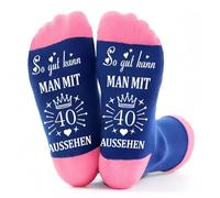 MHwan 40 ans pour femme, cadeau avec des mots d'amour et des motifs mignons, chaussettes amusantes qui réchauffent le cœur et les pieds, fabriquées en coton confortable, antidérapantes et très