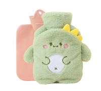 MHwan Bouillotte Eau Chaude Enfant, Adorable Bouillote Dinosaure avec Housse, Peluche, Douce et Moelleuse, Petite 500 ml, Sûre, Antidéflagrante et Antifuite, Amovible et Propre