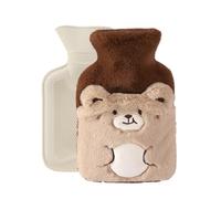 MHwan Bouillotte Eau Chaude Enfant, Adorable Bouillote Ours avec Housse, Peluche, Douce et Moelleuse, Petite 500 ml, Sûre, Antidéflagrante et Antifuite, Amovible et Propre