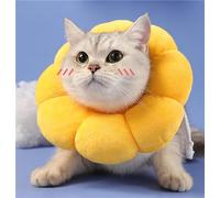 MHwan Collerette respirante en daim et coton, poils non tachés, micro imperméable, fleurs mignonnes, collerette anti-fuite pour chat (M)