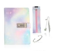 MHwan Journal Intime Fille avec Code, Coffret Cadeau pour Filles de 7, 8, 9, 10, 11, 12, 13 et 14 Ans, Noël, Anniversaire, Rentrée Scolaire, Carnet Secret Fille, Coffret Cadeau pour Étudiantes