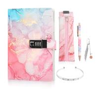 MHwan Journal Intime Fille avec Code, Coffret Cadeau pour Filles de 7, 8, 9, 10, 11, 12, 13 et 14 Ans, Noël, Anniversaire, Rentrée Scolaire, Carnet Secret Fille, Coffret Cadeau pour Étudiantes