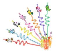 MHwan Lot de 7 pailles réutilisables licorne pour enfants