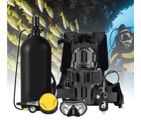 MhWrughts Bouteille de plongée sous-Marine 3000 PSI, Bouteille Portable 3L/4L avec Sac à Dos et manomètre, Bouteille en Aluminium 6061 Black3L-B