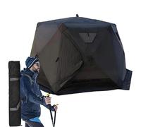 MhWrughts Cabanes de pêche sur Glace hexagonales, abri de pêche sur Glace avec cheminée pour poêle, étanche, pour Le Camping par Tous Les Temps Black