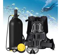 MhWrughts Équipement de plongée sous-Marine avec Sac à Dos, kit de Bouteille de plongée Portable 3000 PSI, Bouteille d'air sous-Marine 3L/4L Black3L-A
