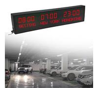 MhWrughts Horloge Mondiale, Horloge numérique Multi-fuseaux horaires, Horloge Mondiale régionale Murale, Ville modifiable, pour hôtels, Maisons d'hôtes, aéroports, Halls,1-allred-3City