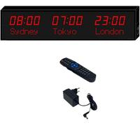 MhWrughts Horloge Murale numérique, Horloge Mondiale, Horloge Murale numérique LED, Horloge Murale d'intérieur Multi-fuseaux horaires, Couleur pour Bureau/Maison/Salon/école,1-allred-3City