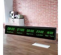 MhWrughts Horloge Universelle, Horloge numérique à LED Multi-fuseaux horaires-Horloge Universelle avec télécommande, Changement de Ville, 3 Niveaux de luminosité pour Les hôtels,1-allgreen-5City