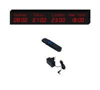 MhWrughts Horloge Universelle, Horloge numérique à LED Multi-fuseaux horaires-Horloge Universelle avec télécommande, Changement de Ville, 3 Niveaux de luminosité pour Les hôtels,2-allred-4City