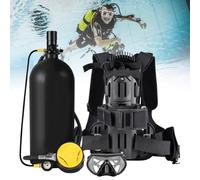MhWrughts Kit de Bouteille de plongée Portable avec Adaptateur à étrier, Bouteille de plongée 3L/4L avec Harnais Dorsal, équipement respiratoire sous-Marin Black3L-A