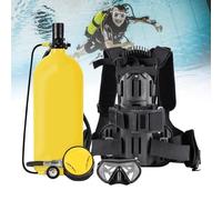 MhWrughts Kit de Bouteille de plongée Portable avec Adaptateur à étrier, Bouteille de plongée 3L/4L avec Harnais Dorsal, équipement respiratoire sous-Marin Green4L-A