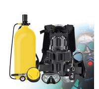 MhWrughts Kit de plongée sous-Marine Portable, Mini-Bouteille de plongée 3L/4L avec Harnais Double, équipement de plongée en Aluminium 6061 pour Loisirs et Sauvetage Green4L-B