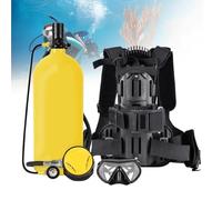 MhWrughts Mini Bouteille de plongée avec Masque et Adaptateur de Fixation, équipement de plongée Portable en Aluminium 6061, Bouteille de Respiration sous-Marine 3L/4L Green3L-A