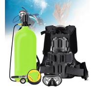 MhWrughts Mini Bouteille de plongée avec Masque et Adaptateur de Fixation, équipement de plongée Portable en Aluminium 6061, Bouteille de Respiration sous-Marine 3L/4L Yellow4L-A