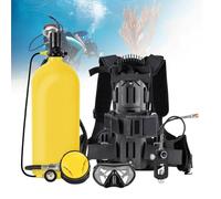 MhWrughts Mini Bouteille de plongée avec Masque et Adaptateur de Fixation, équipement de plongée Portable en Aluminium 6061, Bouteille de Respiration sous-Marine 3L/4L Green4L-B