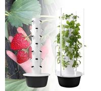 MhWrughts Système de Culture hydroponique automatisé à Tour Verticale avec Lampes LED, kit de Culture Hors-Sol pour légumes-Feuilles, Melons et Fraises,5Layer-Black
