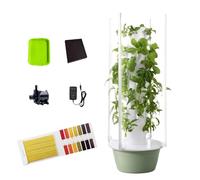 MhWrughts Tour d'aéroponie automatisée d'intérieur, Tour Verticale d'aéroponie automatisée avec éclairage LED, Kits de Culture aquaponique pour légumes-Feuilles, Melons et Fraises,5Layer-Green