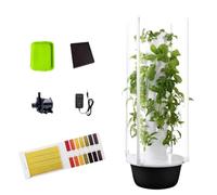 MhWrughts Tour d'aéroponie automatisée d'intérieur, Tour Verticale d'aéroponie automatisée avec éclairage LED, Kits de Culture aquaponique pour légumes-Feuilles, Melons et Fraises,5Layer-Black