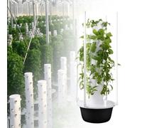 MhWrughts Tour d'aéroponie intérieure automatisée, Kits d'aquaponie pour Jardin intérieur, système de Culture hydroponique avec éclairage LED, pour Les Amateurs de Jardinage,5Layer-Black